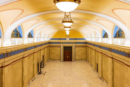 Oklahoma, AUG 9, 2021 - Interior view of the State Capital buildingのeditorial素材
