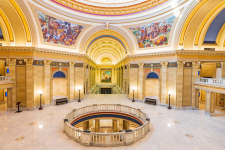 Oklahoma, AUG 9, 2021 - Interior view of the State Capital buildingのeditorial素材