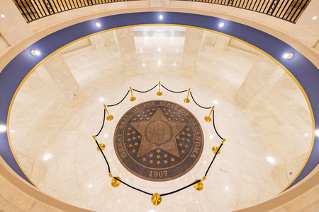 Oklahoma, AUG 9, 2021 - Interior view of the State Capital building