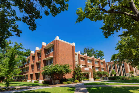 Oklahoma, AUG 10, 2021 - Sunny view of the Jeannine Rainbolt, College of education of The University of Oklahomaのeditorial素材