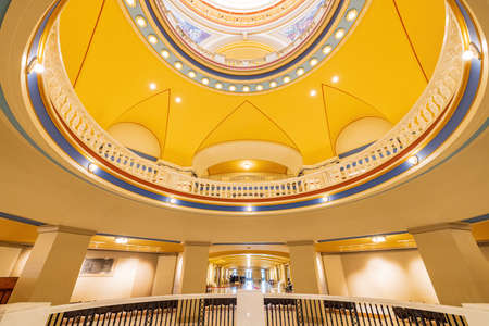 Oklahoma, AUG 9, 2021 - Interior view of the State Capital buildingのeditorial素材
