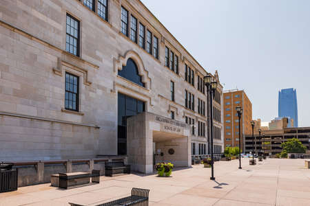 Oklahoma, AUG 9, 2021 - Exterior view of the Law school of Oklahoma City Univeristyのeditorial素材
