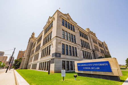 Oklahoma, AUG 9, 2021 - Exterior view of the Law school of Oklahoma City Univeristyのeditorial素材