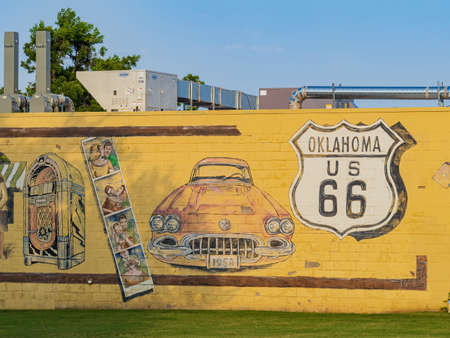 Edmond, AUG 9, 2021 - Wall art of the historical 66のeditorial素材