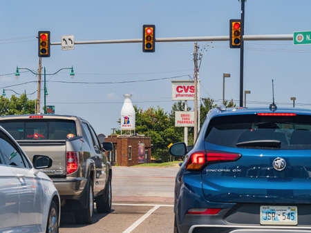 Oklahoma, AUG 9, 2021 - Historical Milk Bottle builiding on Route 66のeditorial素材