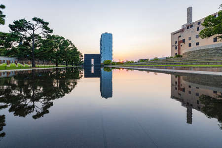 Memorial arch of the Oklahoma City National Memorial and Museum at Oklahoma, USAのeditorial素材