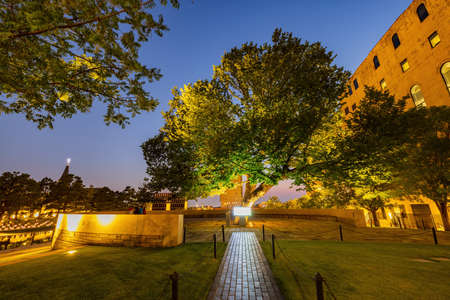 The Survivor Tree in the Oklahoma City National Memorial and Museum at Oklahoma, USAのeditorial素材
