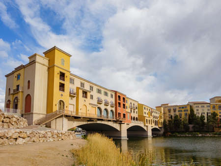 Sunny view of the Lake Las Vegas at Nevadaの写真素材