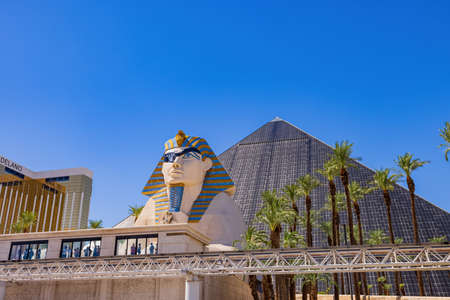 Las Vegas, SEP 12, 2021 - Raiders eye patch on the Sphinx of Luxor Casinoのeditorial素材