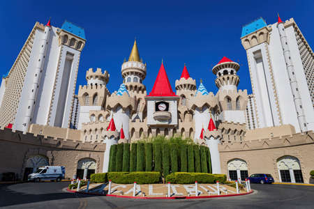 Las Vegas, SEP 7, 2021 - Sunny exterior view of the Excalibur Hotel and Casinoのeditorial素材