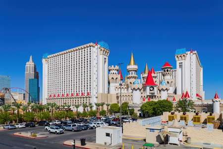 Las Vegas, SEP 7, 2021 - Sunny exterior view of the Excalibur Hotel and Casinoのeditorial素材