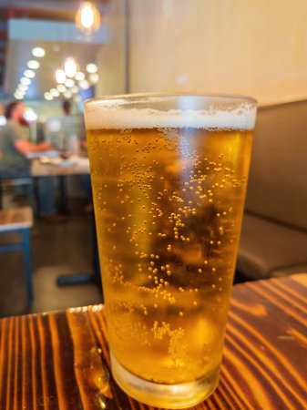 Close up shot of a cold beer at Oklahoma