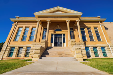 Oklahoma, OCT 20, 2021 - Sunny view of the Carnegie Library
