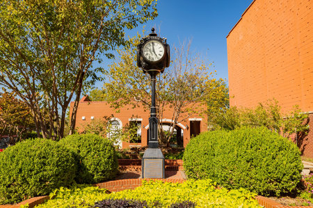 Oklahoma, OCT 20, 2021 - Sunny view of the Apothecary Garden in old town of Guthrie