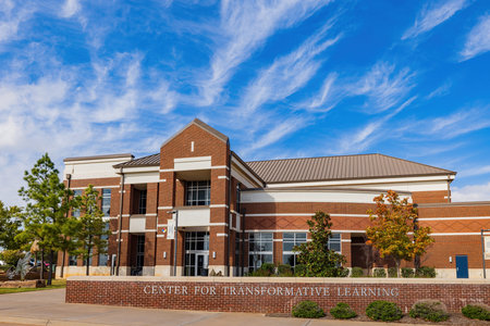 Oklahoma, OCT 26, 2021 - Sunny view of the building in University of Central Oklahomaのeditorial素材