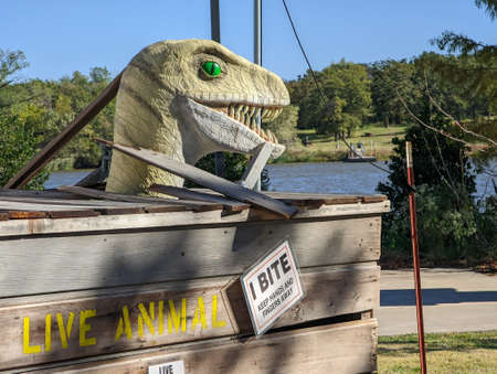 Oklahoma, OCT 29, 2021 - Haunt the Zoo Halloween decoration in the OKC Zooのeditorial素材