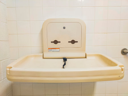 Close up shot of a baby changing station at Nevadaの写真素材