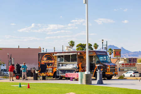 Henderson, JUN 2 2021 - Sunny view of the food truck festivalのeditorial素材