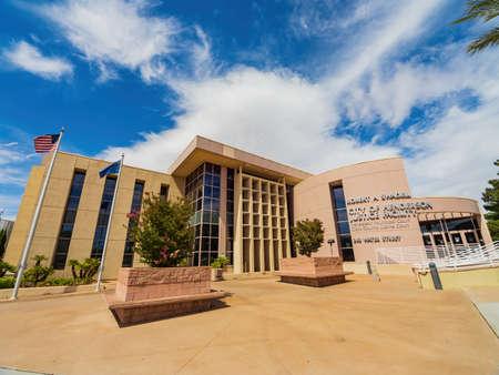 Henderson, APR 5 2021 - Sunny view of the Robert A Swadell  Justice Facilityのeditorial素材