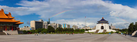 Taipei, JUL 29 2012 - Exterior view of the National Chiang Kai shek Memorial Hallのeditorial素材