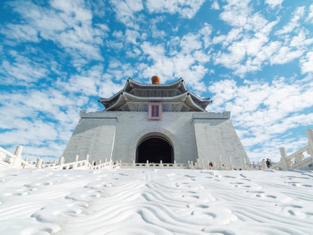 Exterior view of the National Chiang Kai shek Memorial Hall at Taipei, Taiwanのeditorial素材