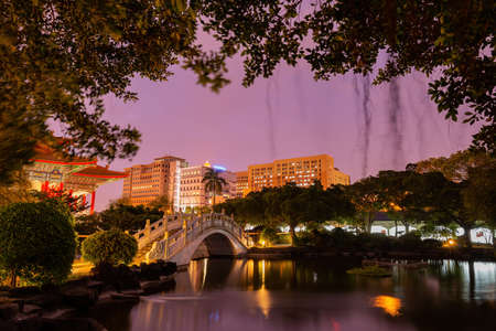Night view of the National Concert Hall at Taipei, Taiwanのeditorial素材