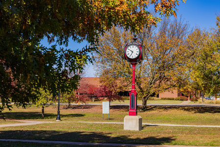 Beautiful fall color fo Veterans Park at Tulsa, Oklahoma