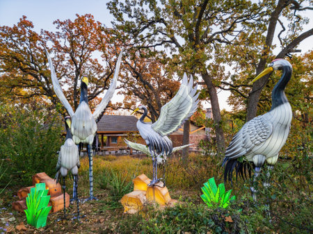 Oklahoma, NOV 9 2021 - Night of the Oklahoma City Zoo of Safari Lightのeditorial素材