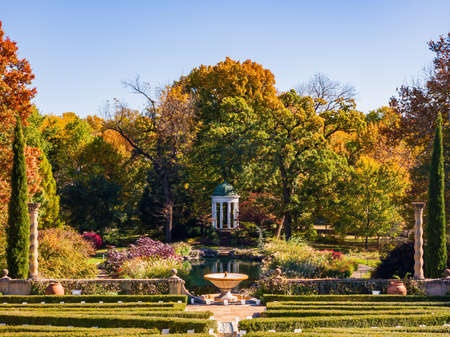 Beautiful fall color in the famous Philbrook Museum of Art at Tulsa, Oklahomaのeditorial素材