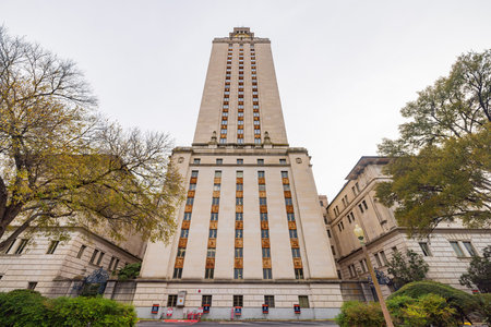 Overcast view of the UT Tower of University of Texas at Austin, Texas