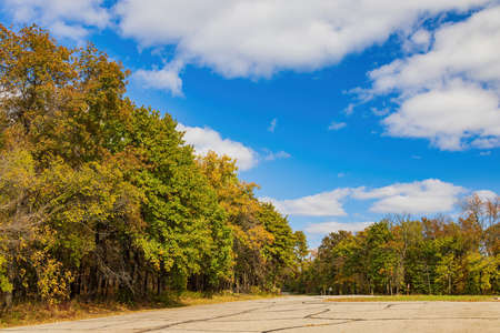 Fall color near the Eagle view Trail at Oklahomaの写真素材