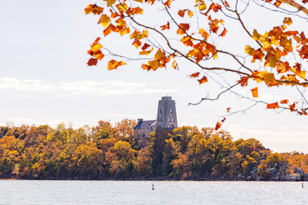 Beautiful landscape of the Tucker Tower of Lake Murray State Park at Oklahoma