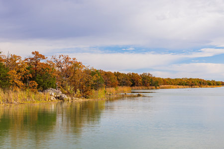 Beautiful landscape of Lake Murray State Park at Oklahomaの写真素材