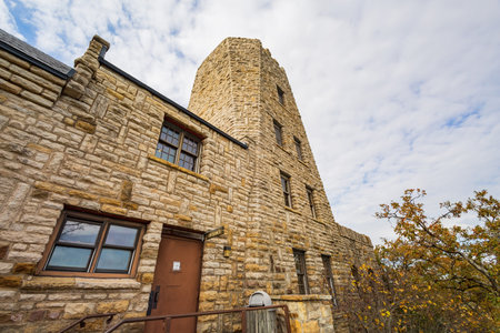 Exterior view of the Tucker Tower of Lake Murray State Park at Oklahoma