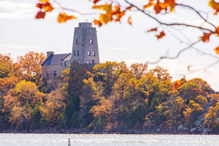 Beautiful landscape of the Tucker Tower of Lake Murray State Park at Oklahomaの写真素材