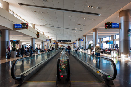 Salt Lake City, DEC 4 2021 - Interior view of the Salt Lake City International Airportのeditorial素材