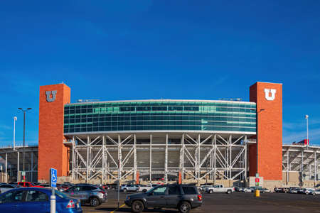 Salt Lake City, DEC 4 2021 - Exterior view of the Rice-Eccles Stadiumのeditorial素材