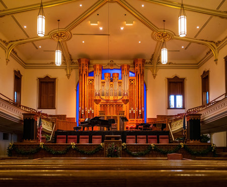 Salt Lake City, DEC 4 2021 - Interior view of the Assembly Hallのeditorial素材