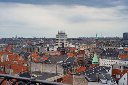 High angle view of the Copenhagen cityscape at Denmarkの写真素材
