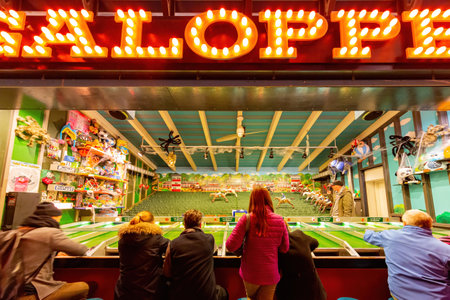 Copenhagen, OCT 29, 2015 - Night view of the Tivoli parkのeditorial素材