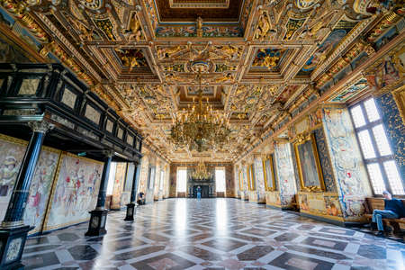 Hillerod, AUG 28, 2015 - Interior view of Frederiksborg Castleのeditorial素材