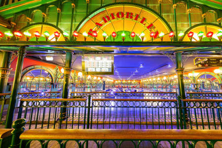 Copenhagen, OCT 29, 2015 - Night view of the Tivoli parkのeditorial素材