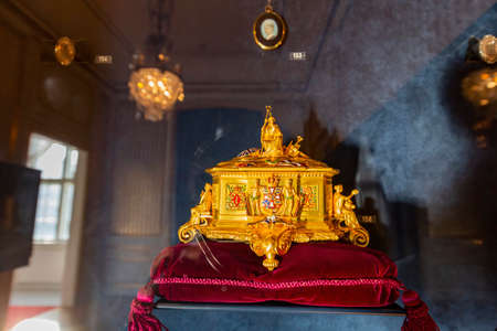 Copenhagen, OCT 31, 2015 - Interior view of the Amalienborg Palace Museumのeditorial素材