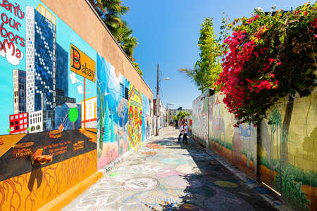 San Francisco, AUG 14 2015 - Wall art Graffiti in the cityのeditorial素材