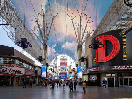 Las Vegas, MAR 5 2021 - Daytime view of the Fremont Street Experienceのeditorial素材