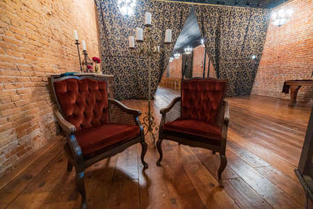 Oklahoma, DEC 11 2021 - Interior view of a historical building in Guthrieのeditorial素材