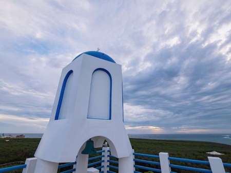 Greece style building in Penghu island at Taiwanの写真素材