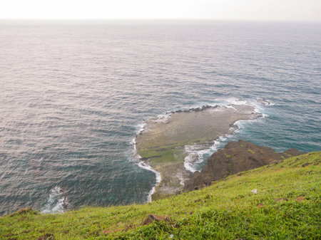 Little Taiwan style shape island at Penghu island of Taiwanの写真素材