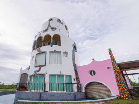 Penghu, Taiwan, JUN 16 2012 - Overcast view of the Bed and breakfast Fisher hotel in Penghu islandのeditorial素材