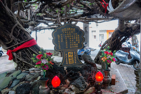 Penghu, Taiwan, JUN 15 2012 - Exterior view of the Baoan Temple in Penghu islandのeditorial素材